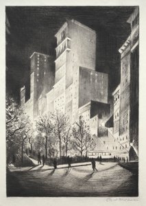 Trzecia w nocy: A Corner przy Madison Avenue (znany również jako 2 w nocy w Nowym Jorku i Metropolis) autorstwa Christopher Richard Wynne Nevinson
