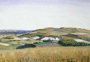 Amberley (akwarela i gwasz na papierze) autorstwa Christopher Richard Wynne Nevinson