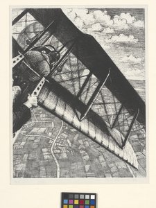 Budowanie samolotów: Bankowość na wysokości 4000 stóp (litografia) autorstwa Christopher Richard Wynne Nevinson