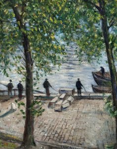 Rybacy na Sekwanie, 1939 autorstwa Christopher Richard Wynne Nevinson