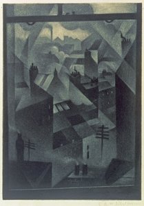 Z okna biura, 1918 (mezzotinta)