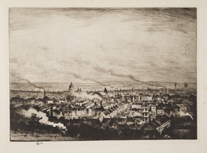 Lontoo, Parliament Hill, pub.1923 (etsaus)kiillotus autorstwa Christopher Richard Wynne Nevinson