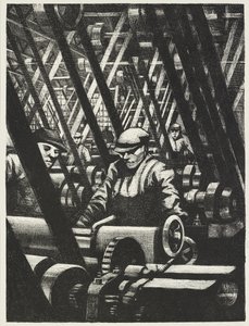 Produkcja silnika, 1917 autorstwa Christopher Richard Wynne Nevinson