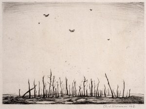Ten przeklęty las, 1918 (sucha igła) autorstwa Christopher Richard Wynne Nevinson