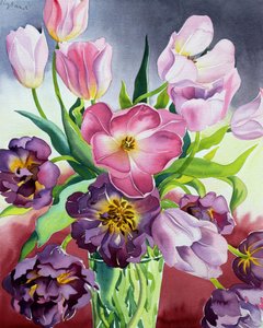 Tulipany (akwarela na papierze)