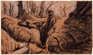 Człowiek w rowie, c1914.