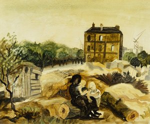 Brązowy domek, Passy, ok. 1928 (olej na płótnie) autorstwa Christopher Wood