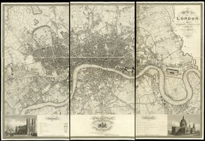 Mapa Londynu, z rzeczywistego badania wykonanego w latach 1824 autorstwa Christopher and John (fl.1821-40) Greenwood