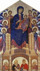 Santa Trinita Maestà (Madonna na tronie; Madonna z Dzieciątkiem na tronie z ośmioma aniołami, Santa Trinita Madonna)