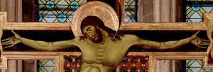 Szczegółowo krucyfiks. Detrempe na drewnie Cimabue (Cenni di Pepo) (1272-1302) 1268-1271 wym.336x267 cm Arezzo, kościół San Domenico