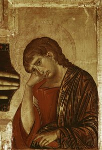 Krucyfiks: Fragment św. Jana (tempera na drewnie)