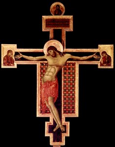 Krucyfiks Detrempe na drewnie Cimabue (Cenni di Pepo) (1272-1302) 1268-1271 wym.336x267 cm Arezzo, kościół San Domenico