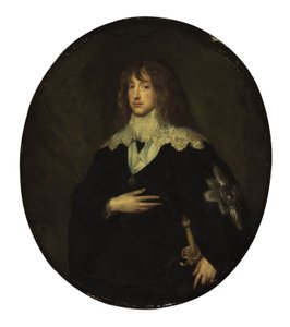 Portret księcia Karola Ludwika, elektora Palatynatu (1617-1680) jako kawalera Orderu Podwiązki autorstwa Circle of Anthony van Dyck