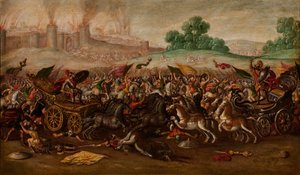 Spalenie Jerozolimy przez armię Nabuchodonozora autorstwa Circle of Juan de la Corte