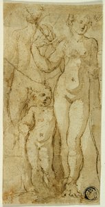 Wenus i Kupidyn autorstwa Circle of Parmigianino
