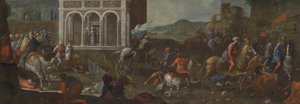 Święta Katarzyna ze Sieny broniąca miasta przed Turkami autorstwa circle of Vittore Carpaccio