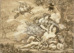 Diana i Endymion autorstwa Ciro Ferri