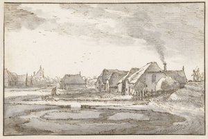 Spaarndammerdijk w pobliżu Braakjes autorstwa Claes Jansz. Visscher (II)
