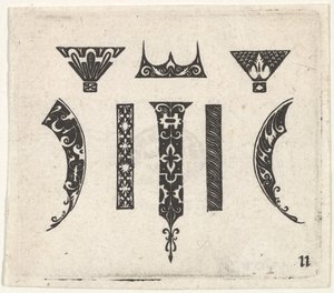 Blackwork Print z ośmioma motywami, ca. 1620.