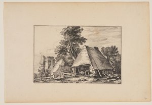 Farma z szopą na wóz, od Landscapes (Verscheyden aerdige Lanthuysen...)