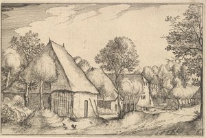 Gospodarstwo, tablica 5 z Regiunculae et Villae aliquot Ducatus Brabantiae, ca. 1610 autorstwa Claes Jansz Visscher