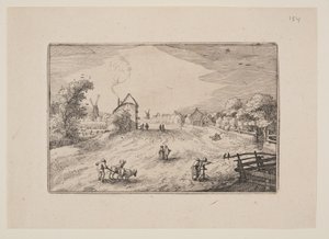 Droga w kierunku Lejdy z widoków okolic Haarlemu (Plaisante Plaetsen) autorstwa Claes Jansz. Visscher
