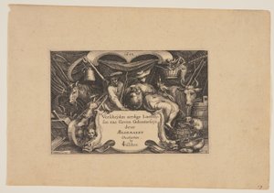 Strona tytułowa, z Landscapes (Verscheyden aerdige Lanthuysen...) autorstwa Claes Jansz. Visscher