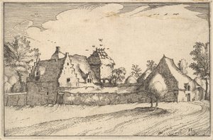Walled Farm, tablica 11 z Regiunculae et Villae aliquot Ducatus Brabantiae, ca. 1610 autorstwa Claes Jansz Visscher