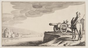 Wieża strażnicza nad rzeką, z Landscapes (Playsante Lantschappen) autorstwa Claes Jansz. Visscher II