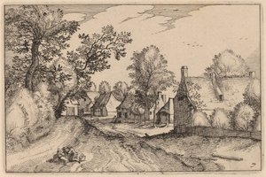 Wiejska Droga autorstwa Claes Jansz Visscher after Johannes van Doetechum, the Elder after Lucas