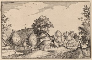Wiejska Droga autorstwa Claes Jansz Visscher after Lucas van Doetechum after Master of the Small Landscapes after Johannes