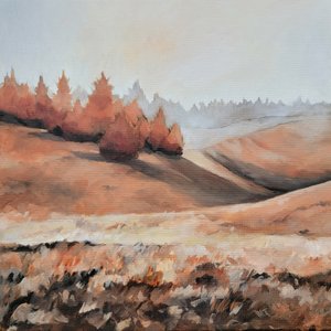 Mgliste jesienne wzgórza autorstwa Claire Whitehead