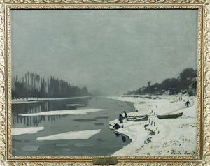 Lodowce na Sekwanie w Bougival ... autorstwa Claude (follower of) Monet