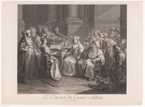 Koncert dla sułtana Le Concert du Grand Sultan (tytuł na obiekcie) autorstwa Claude Antoine Littret de Montigny