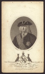 Sir William Rowley, admirał brytyjski (grawerowanie) autorstwa Claude Arnulphy