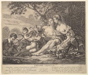Erigone zwyciężona 1745. autorstwa Claude Augustin Duflos