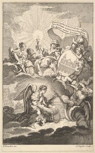 Frontyspis, z Gmachu św. Sulpicjusza Alexisa Pirona, ca. 1744. autorstwa Claude Augustin Duflos