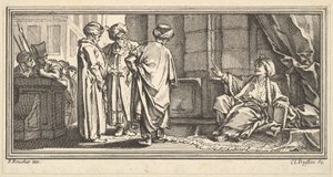 Przesłuchanie Qadi, 1746-47. autorstwa Claude Augustin Duflos