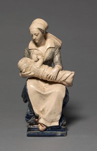 Figura Pielęgniarki, początek XVII w. (fajans z dekoracją emaliowaną) autorstwa Claude Bertélémy de (attr. to) Blénod