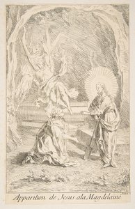 Chrystus ukazujący się Marii Magdalenie n.d. Twórcy: Claude Gillot, Jacques Gabriel Huquier. autorstwa Claude Gillot, Jacques Gabriel Huquier