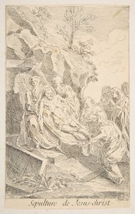 Złożenie do grobu Chrystusa. Twórcy: Claude Gillot, Jacques Gabriel Huquier.