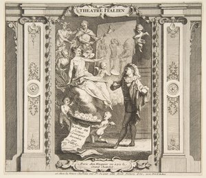 Frontyspis do Teatru Italien.n.d. Twórcy: Claude Gillot, Jacques Gabriel Huquier.