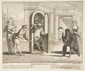 Arlekin, Cesarz na Księżycu.n.d. Twórcy: Claude Gillot, Jacques Gabriel Huquier.
