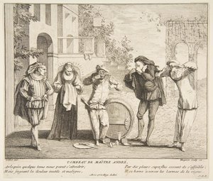Śmierć Maitre Andre.n.d. Twórcy: Claude Gillot, Jacques Gabriel Huquier. autorstwa Claude Gillot, Jacques Gabriel Huquier