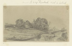 Krajobraz ze stogiem siana i stadem owiec Recueil de quatre-vingt-cinq estampes originales (tytuł serii) autorstwa Claude Henri Watelet