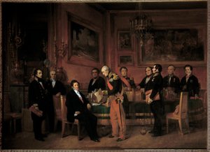 Rada Ministrów w Palais des Tuileries, Marechal Soult przedstawia Ludwikowi Filipowi I (1773-1850) prawo regencji w dniu 15 sierpnia