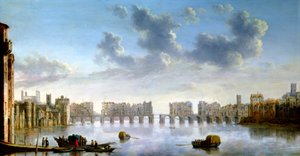 Stary Most Londyński, ok. 1630 autorstwa Claude Jongh