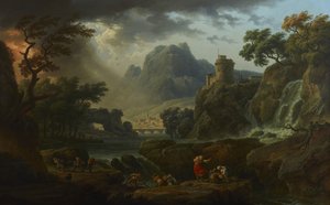 Krajobraz górski z nadchodzącą burzą autorstwa Claude Joseph Vernet