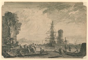 W porcie (włoski port morski) autorstwa Claude Joseph Vernet