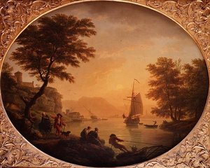 Dzień - Włoskie skaliste zatoczki z rybakami autorstwa Claude Joseph Vernet